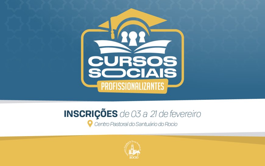 Inscrições para cursos profissionalizantes no Santuário do Rocio começam em fevereiro